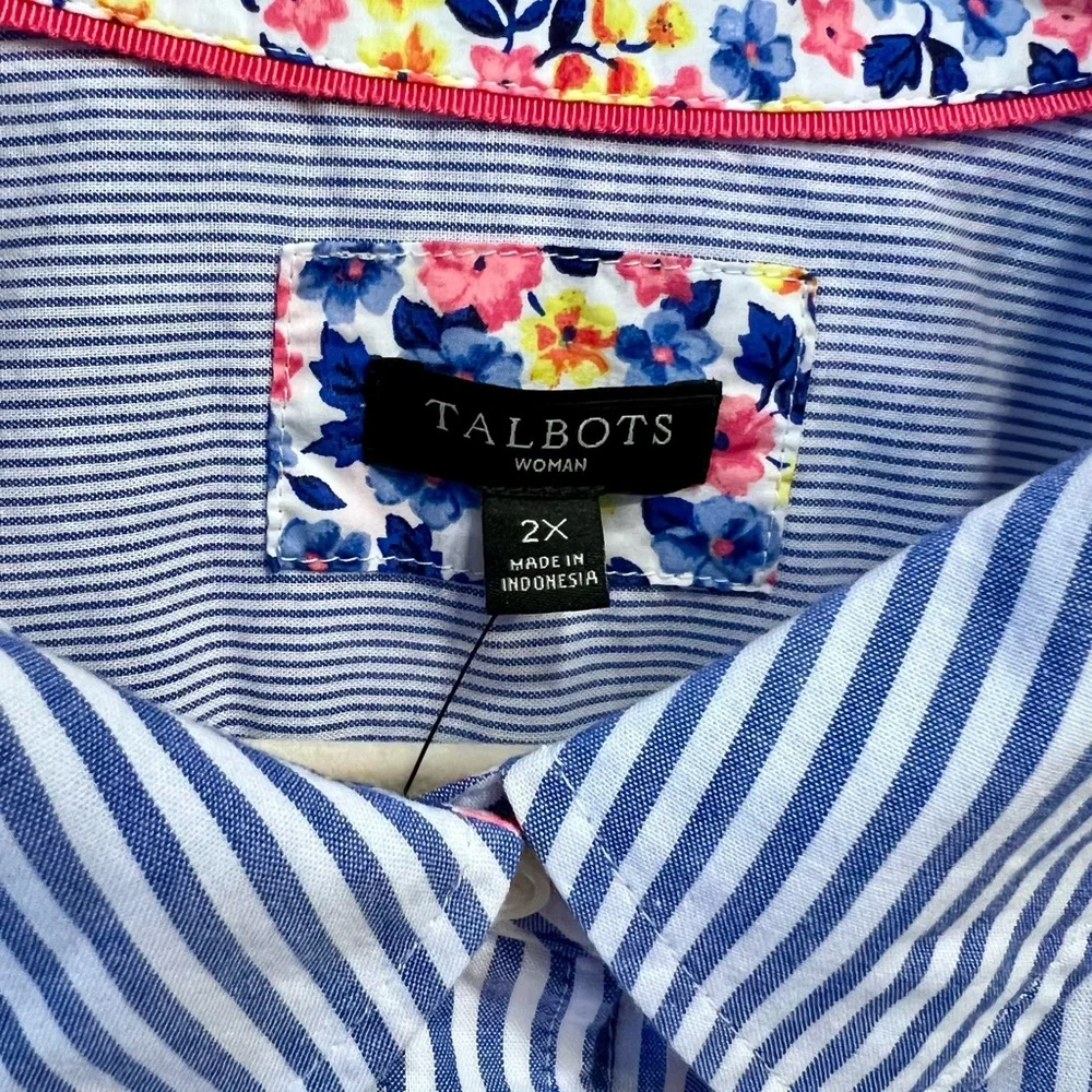 NWT TALBOTS LONG SLEEVE STRIPED SHIRT - Picture 3 of 6